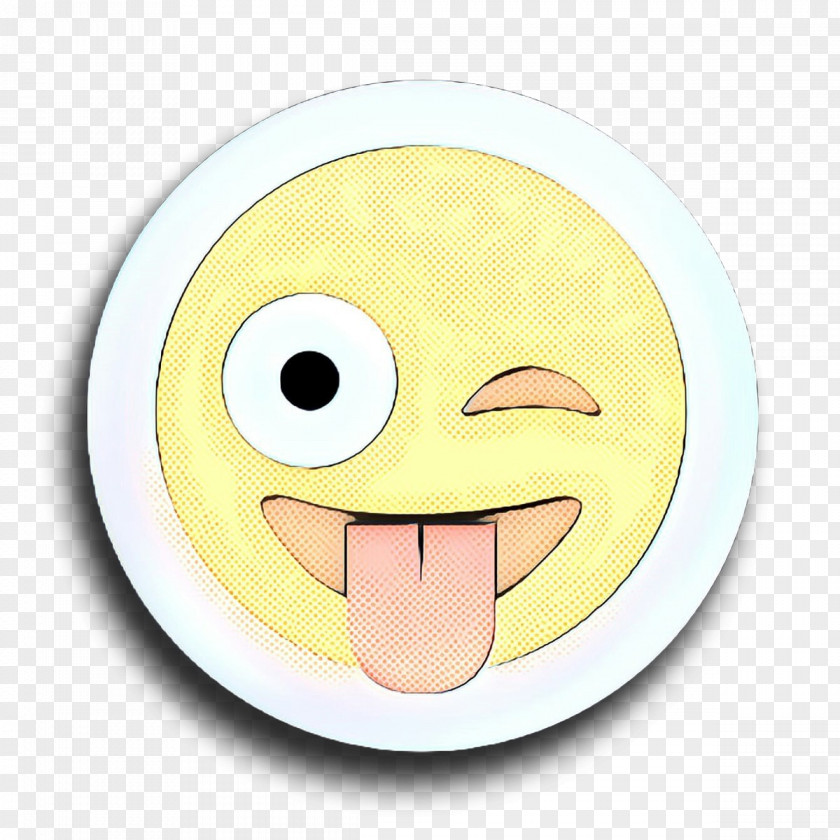 Badge Tongue Smiley Face Background PNG