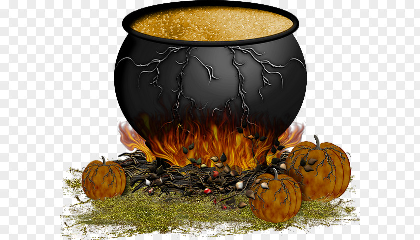 Pumpkin Cauldron Boszorkány Halloween Hexenkessel PNG