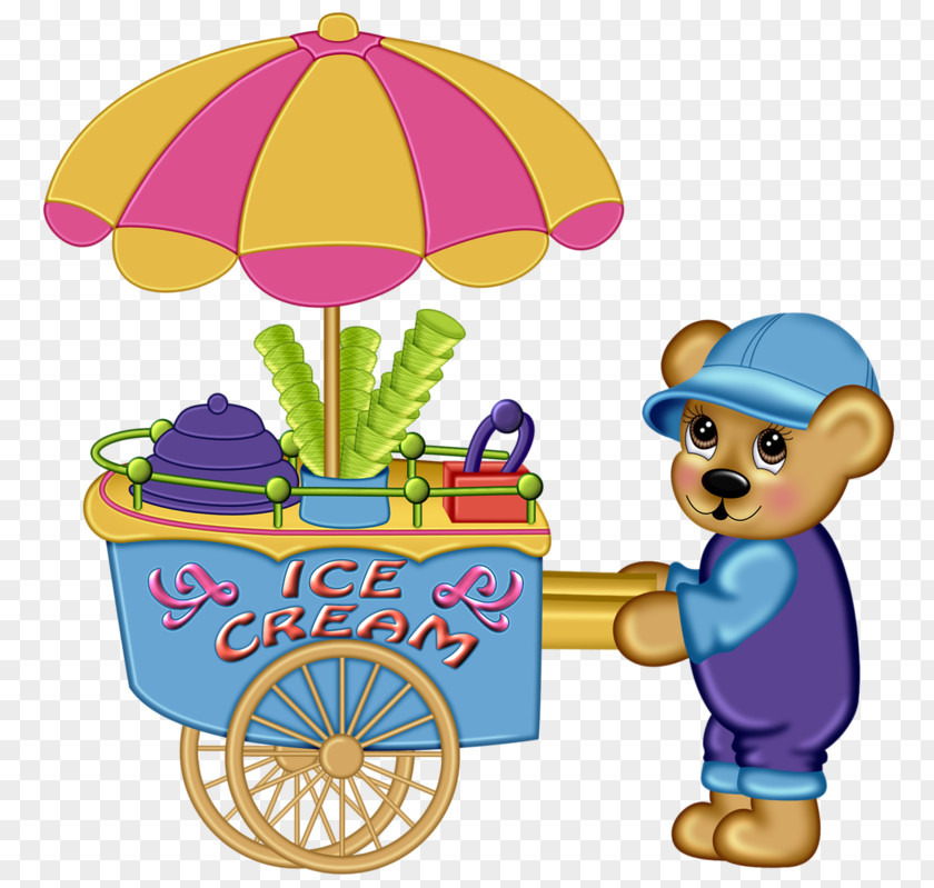 Selling Bear Ice Cream Clip Art PNG