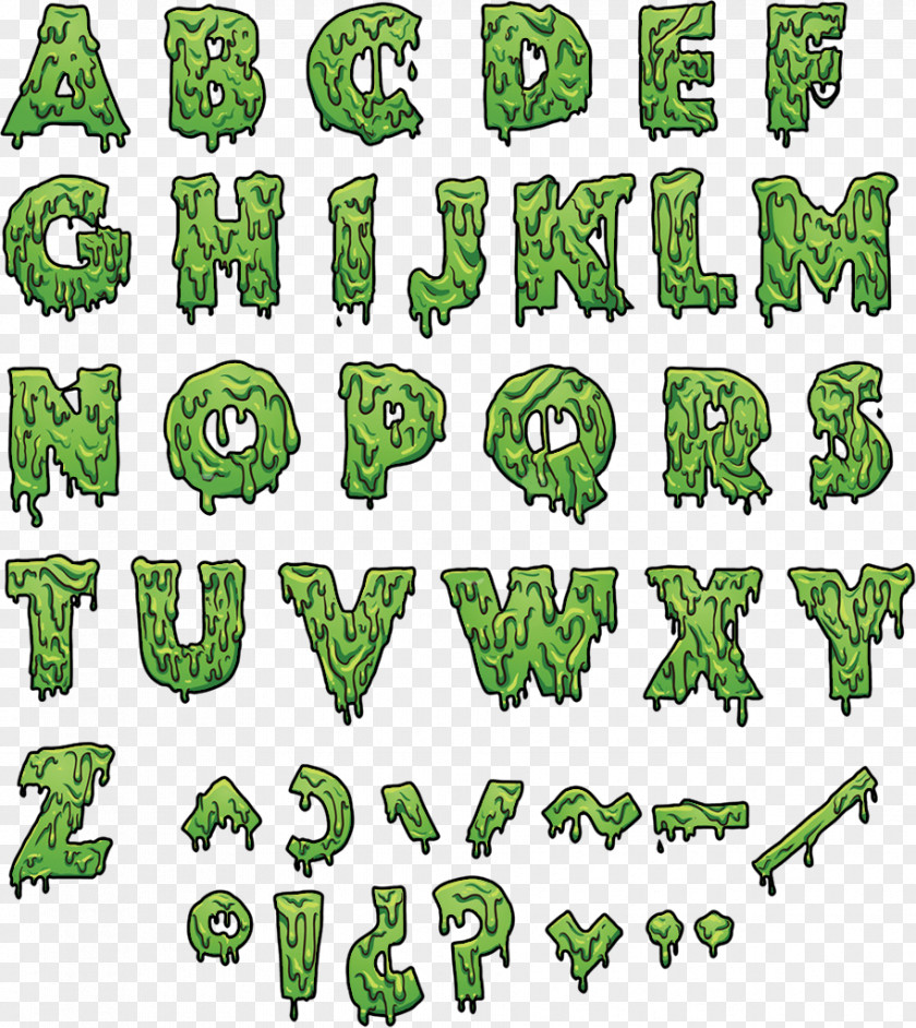 Slime Font Lettering Clip Art Alphabet PNG