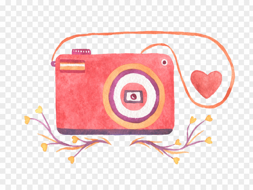 Pink Camera Illustration PNG