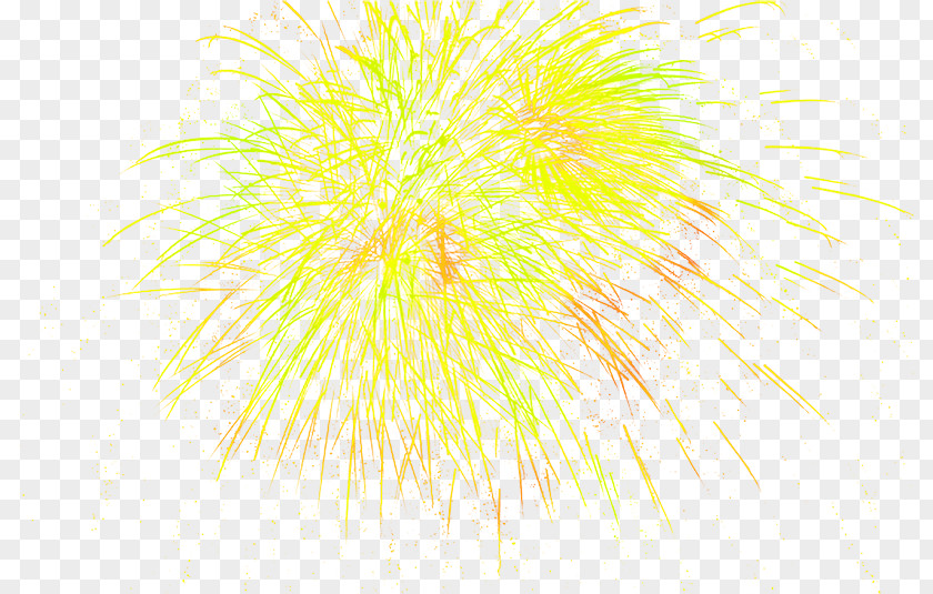 Yellow Simple Fireworks Effect Elements New Years Day Chinese Year PNG