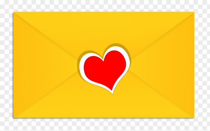 Envelope Brand Yellow Heart PNG