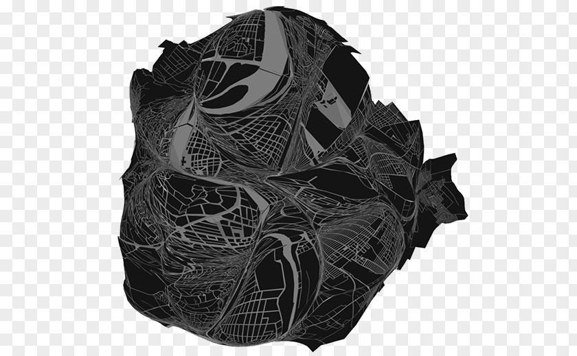 Map City Black And White Distortion Generative Model PNG