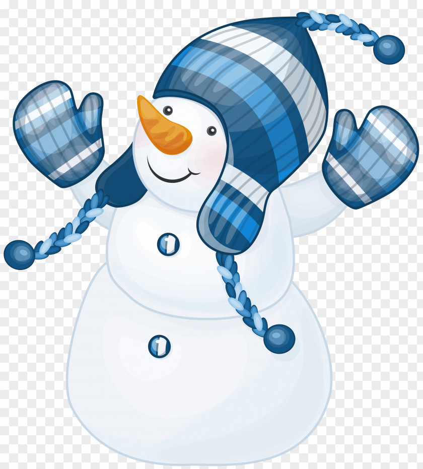 Snowman With Blue Hat Clipart Clip Art PNG