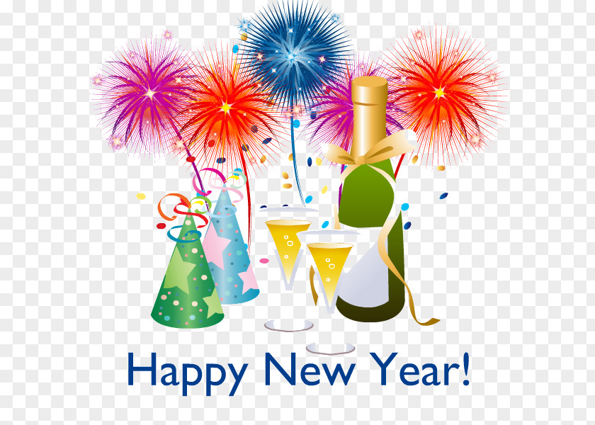 Fireworks Wine Glass New Years Day Animation Clip Art PNG