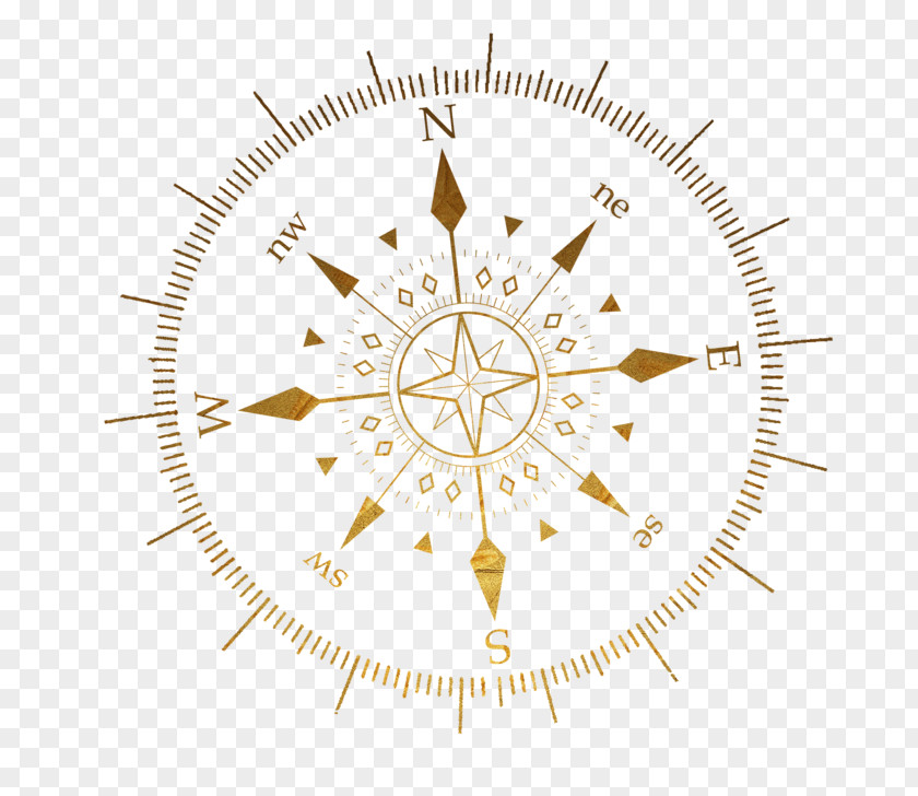 Hand-painted Compass Idea Pin Blues PNG