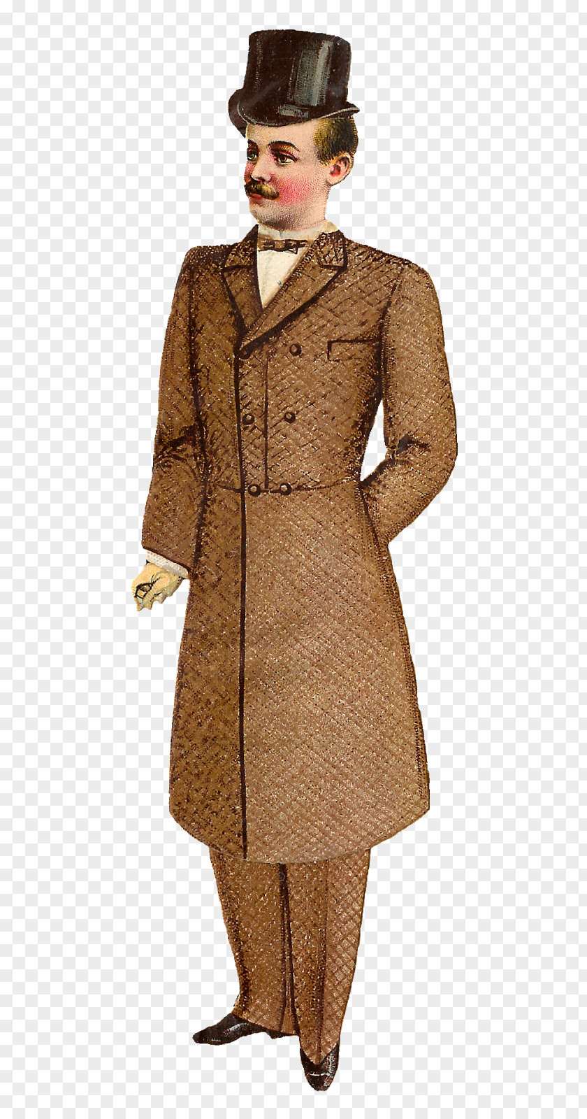 Stylish Man Victorian Era Suit Clothing Tuxedo Clip Art PNG