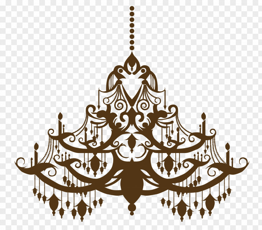 Vector Brown Lamp Light Chandelier Drawing Silhouette PNG