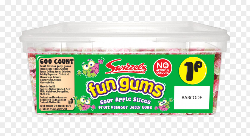 Artificial Lemon Slices Chewing Gum Gummy Candy Swizz. Fun Strawberry Tarts Swizzels Matlow PNG
