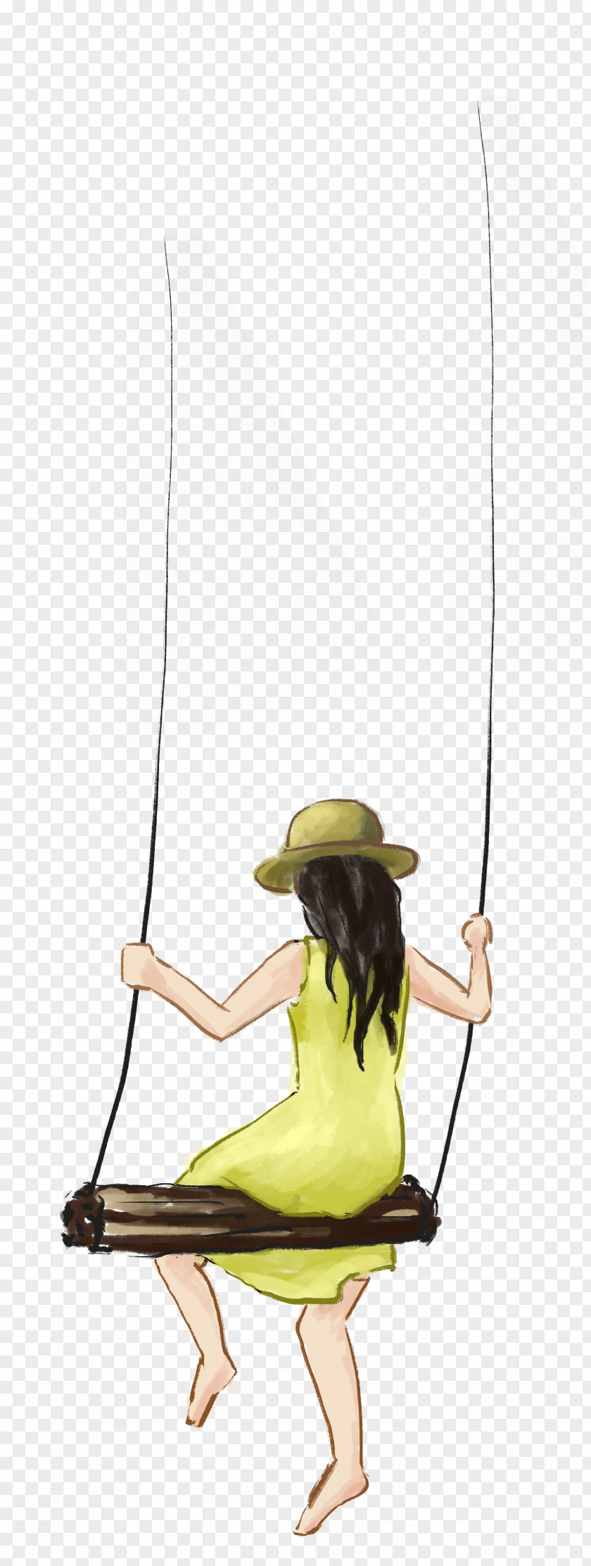 Qingming Swing Illustration PNG Illustration, girl, girl in red dress on a swing clipart PNG