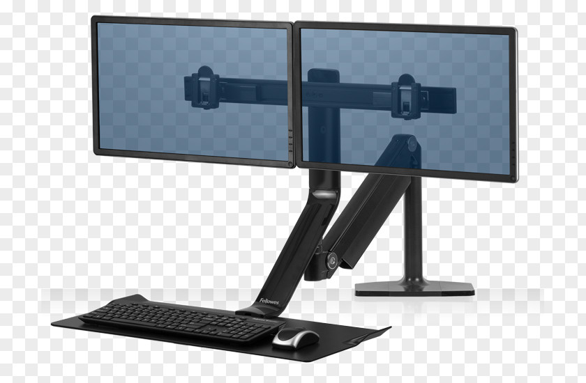 Sit-stand Desk Multi-monitor Computer Monitors Workstation PNG