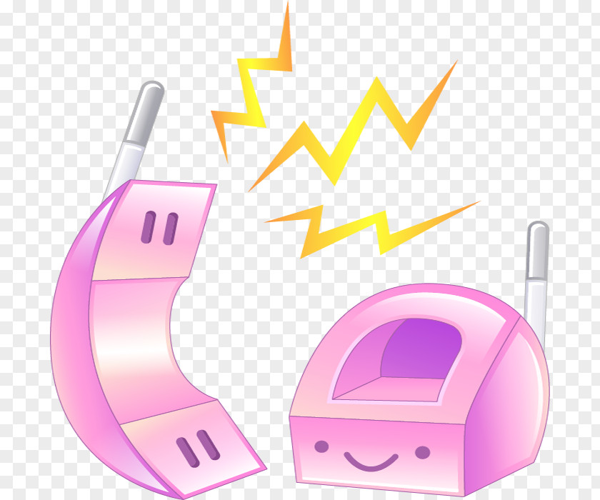 Vector Pink Phone Drawing Icon PNG