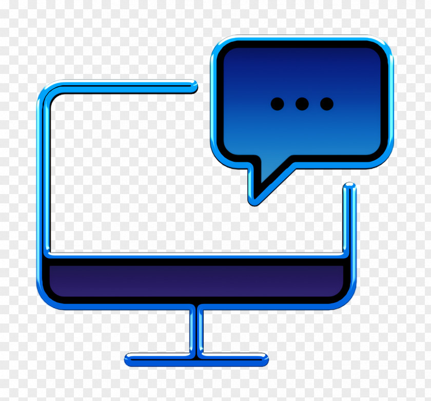 Electric Blue Computer Monitor Accessory Business Set Icon Chat PNG