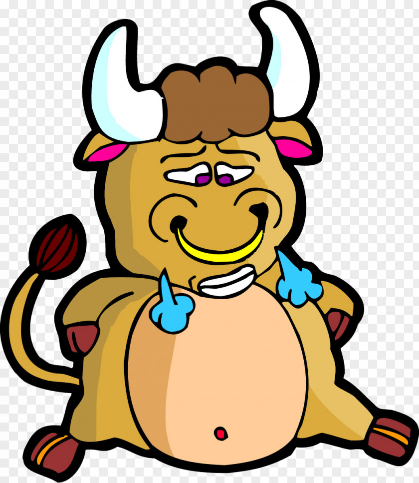 Cartoon Cow Cattle Ox Chinese Zodiac Astrology PNG