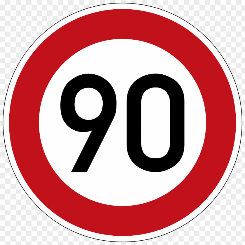 Ninety Speed Limit Road Traffic Sign Kilometer Per Hour Stock Photography PNG