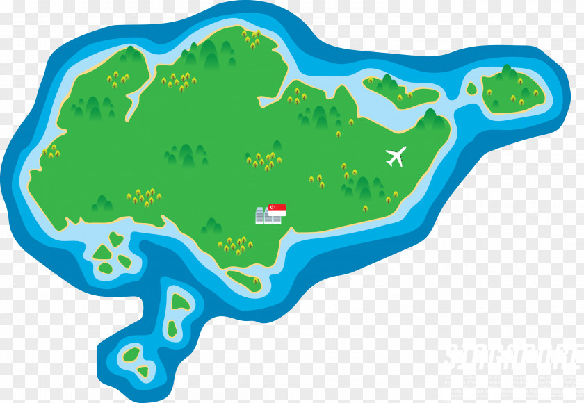 Creative Map Singapore Vector PNG