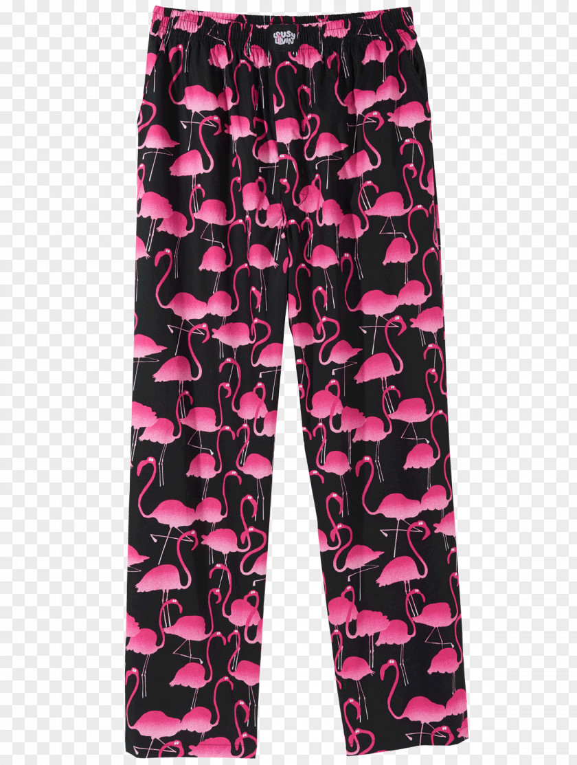 Flamingo Black T-shirt Pajamas Cotton Pants Leggings PNG