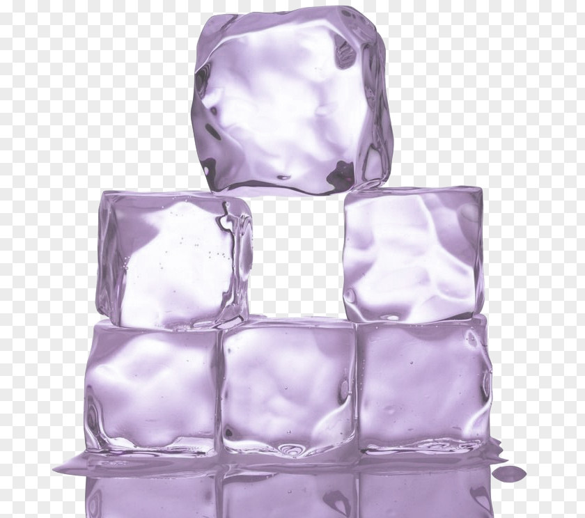 Lavender Ice-free Buckle Material Ice Cream Cube Clear Flake PNG