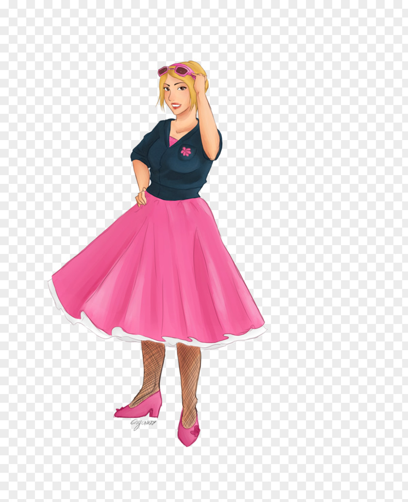 Dress Shoulder Costume Pink M Skirt PNG