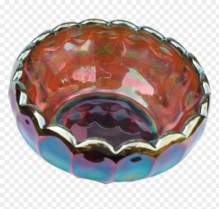 Eda Blue Carnival Glass Vase Rose Bowl PNG