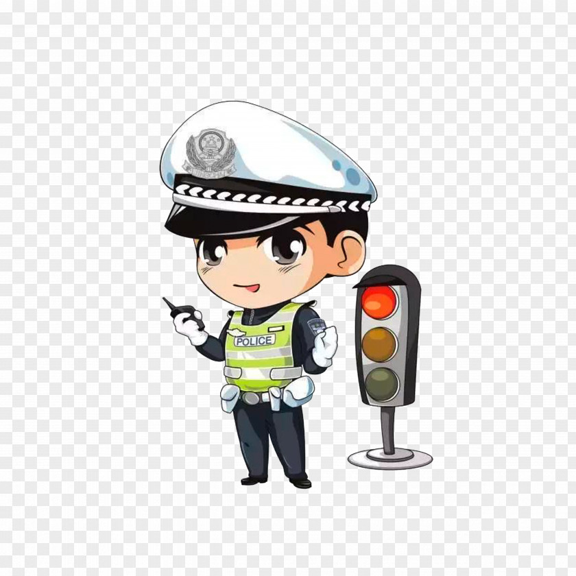 A Traffic Policeman With Walkie Talkie Police Officer Cartoon PNG