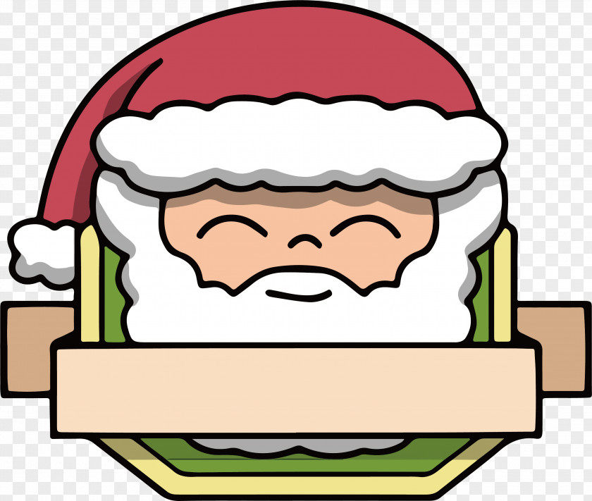 Santa Claus Title Box Christmas Clip Art PNG