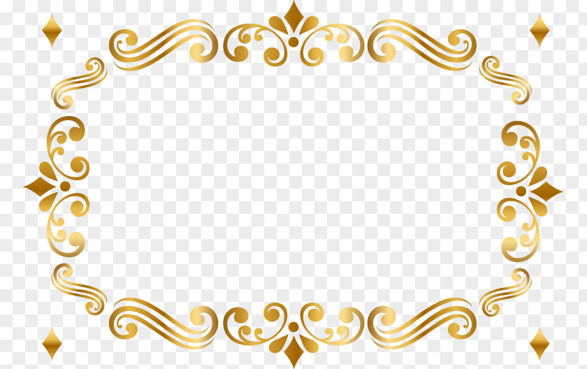 Beautiful Gold Pattern Frame Picture Green PNG