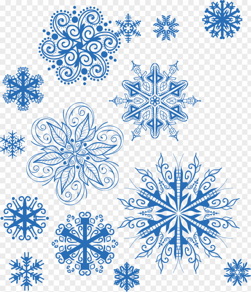 Creative Blue Snowflake Winter Euclidean Vector Pattern PNG