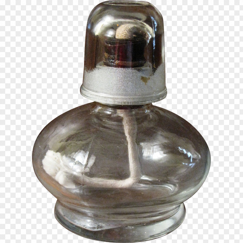 Oil Lamp Glass Bottle Alcohol Burner Cobalt Blue PNG