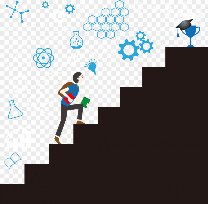 The Road To Success Student Stairs Stair Climbing Clip Art PNG