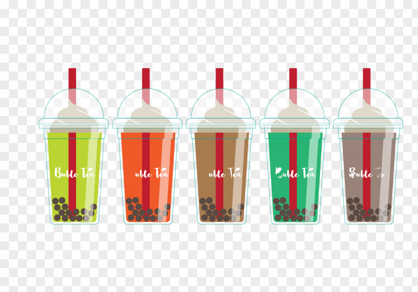 Colorful Summer Tea Drink Bubble Milk Ginger Iced PNG