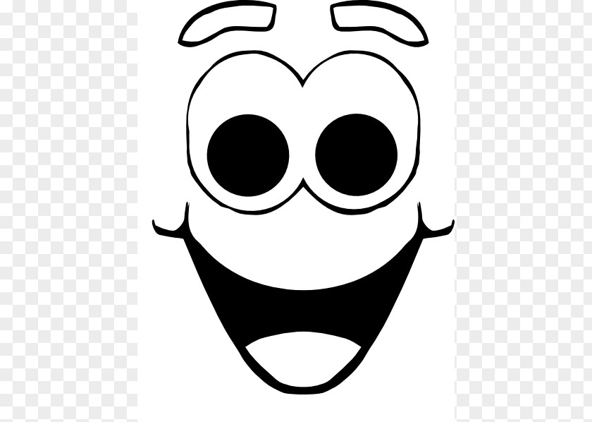 Happy Face Cartoon Smiley Black And White Clip Art PNG