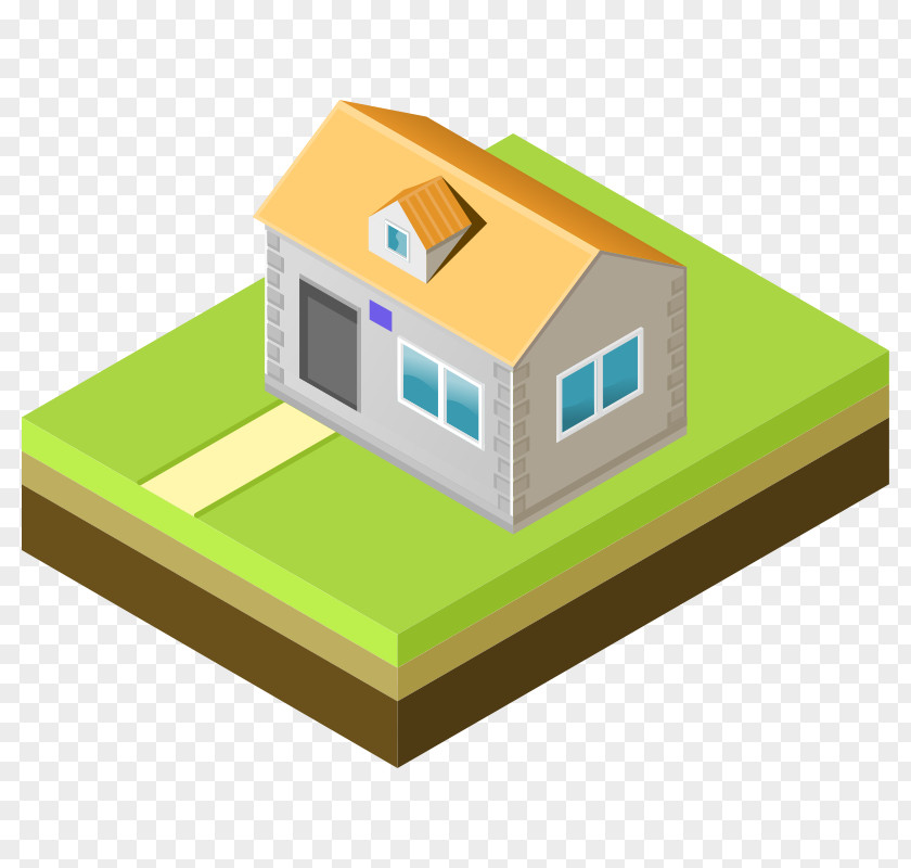 House Isometric Projection Drawing Clip Art PNG