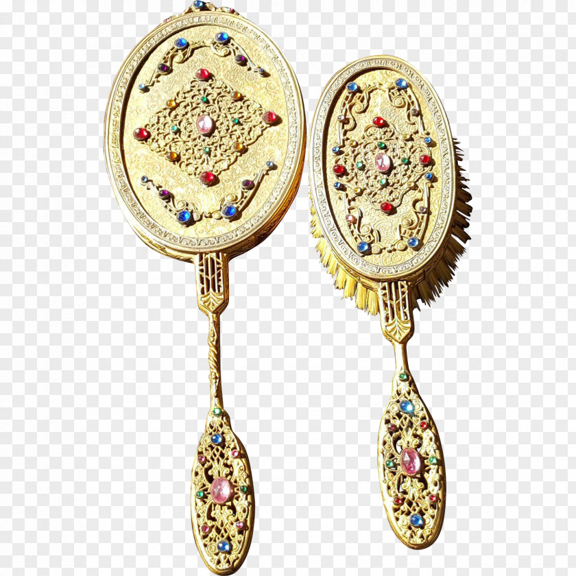 Mirror Earring Brush Vintage Glass PNG