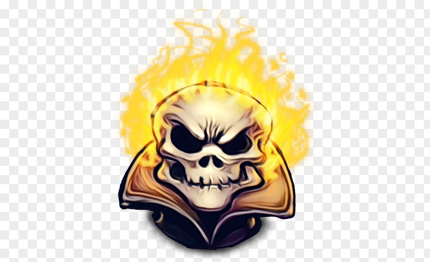 Logo Sticker Skull Yellow Bone PNG