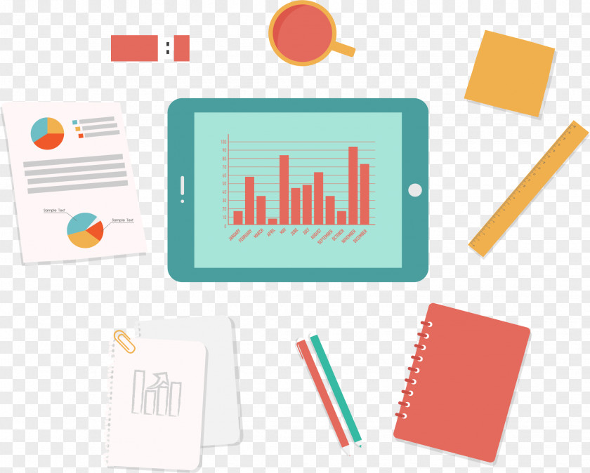 Tablet Data Analysis Interface Design Icon PNG