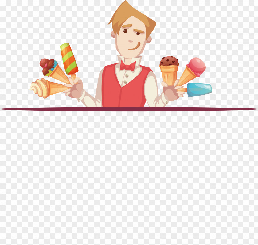 Vector Selling Ice Cream Little Brother Food PNG