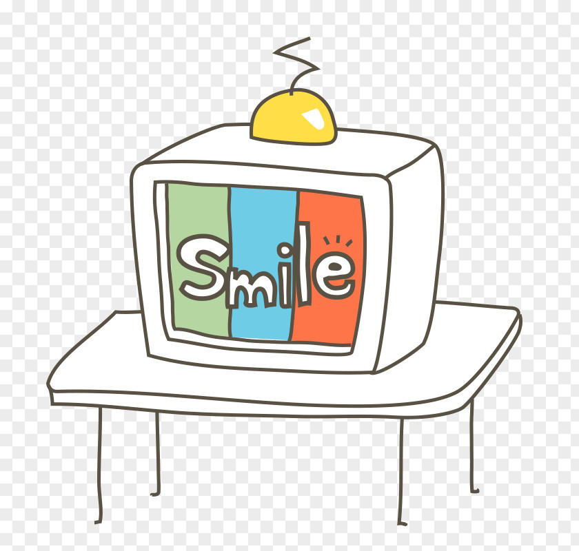 Hand-painted Smiling TV Television Set Clip Art PNG