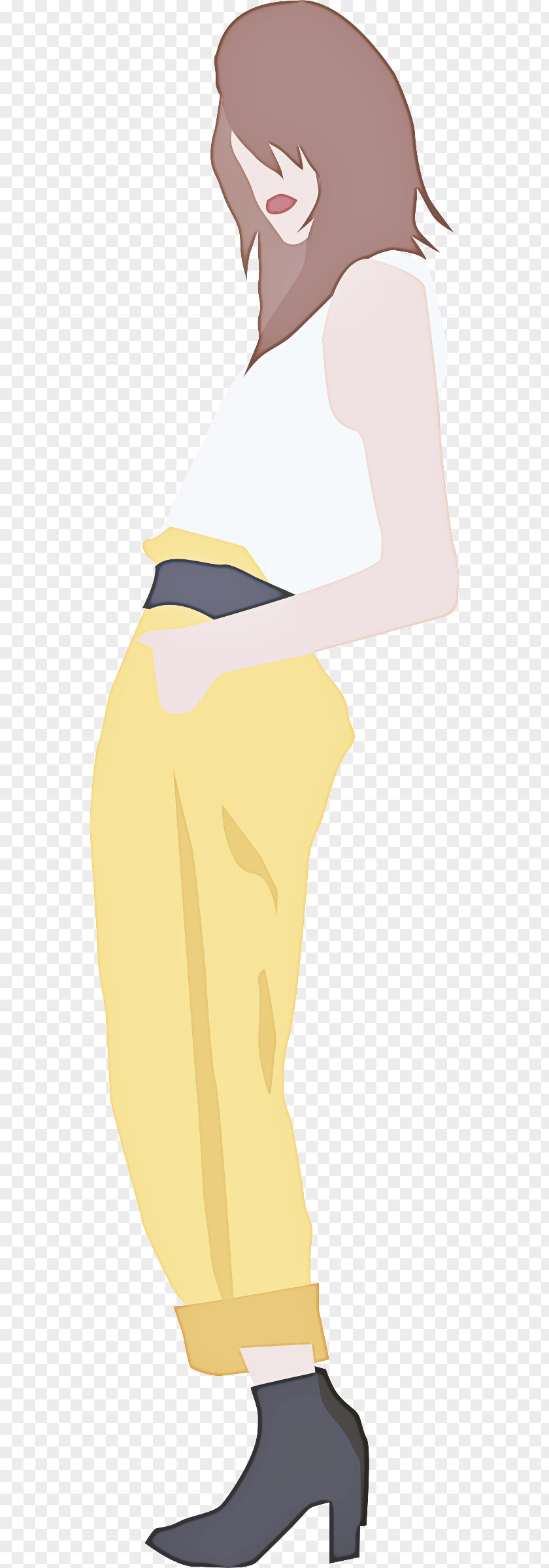 Waist Joint Clothing Yellow Dress Shoulder Pencil Skirt PNG