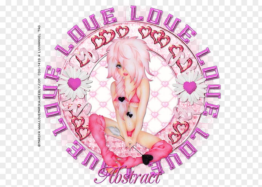 Abstract Love Pink M RTV Font PNG