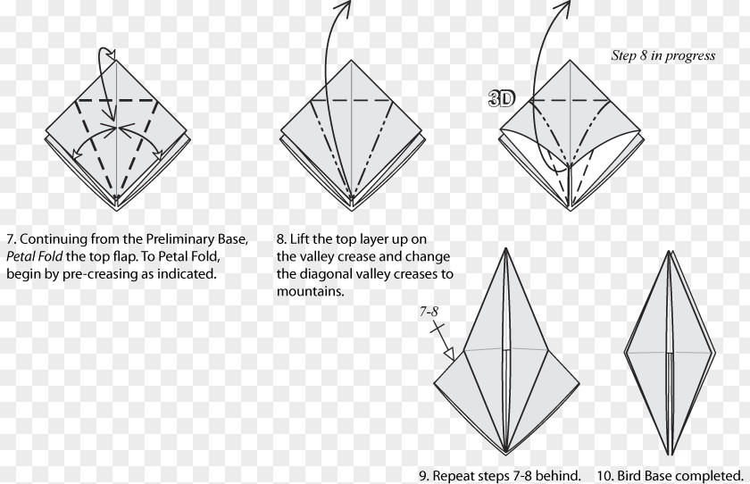 Origami Bases Classiques De L'origami Bird Crane Paper PNG