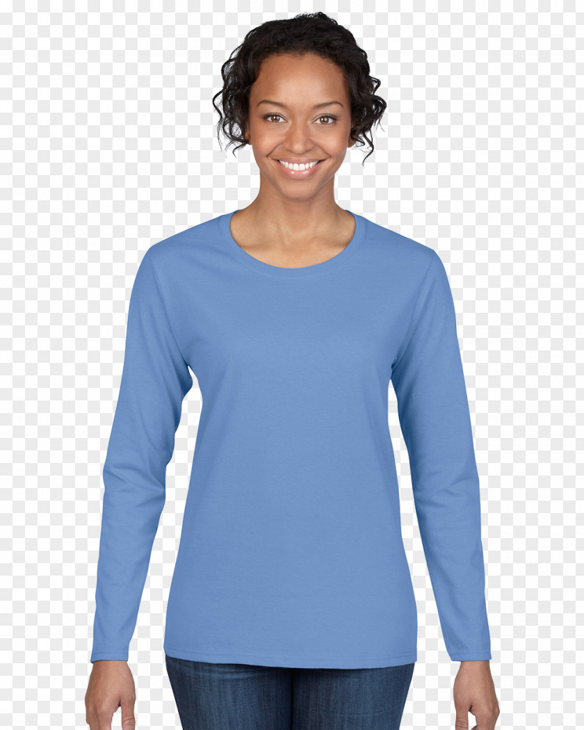 Shirt Long-sleeved T-shirt Gildan Activewear Blue PNG