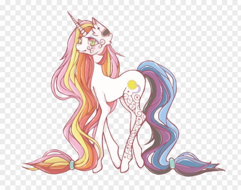 Vector Fantasy Unicorn Horse Illustration PNG