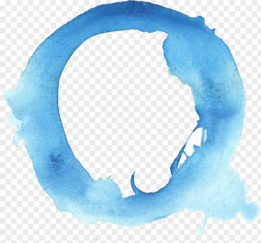 Blue Watercolor Painting Circle PNG