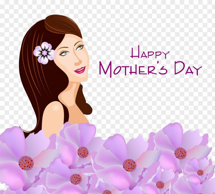 Long Hair Woman Mothers Day PNG