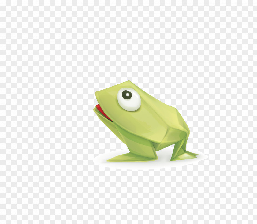Vector Green Origami Art Frog Paper Traditional PNG