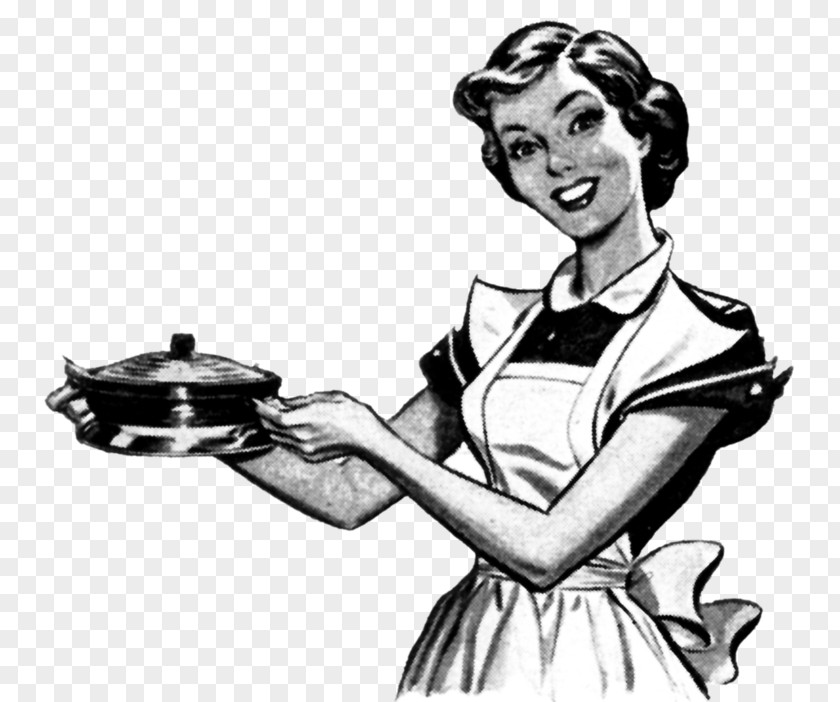 Cooking Retro Style Chef Towel Woman PNG