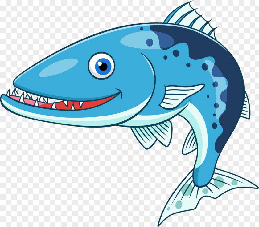 Cute Cartoon Fish Great Barracuda Stock Illustration Clip Art PNG