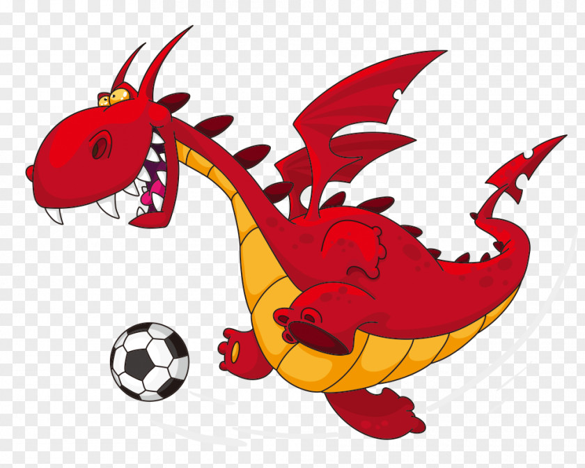 Dragon Playing Cartoon Illustration PNG